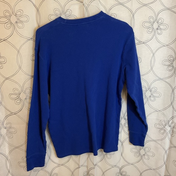 Polo Ralph Lauren Blue Thermal Waffle Sleepwear Shirt Mens Yellow Pony Large - Picture 4 of 4